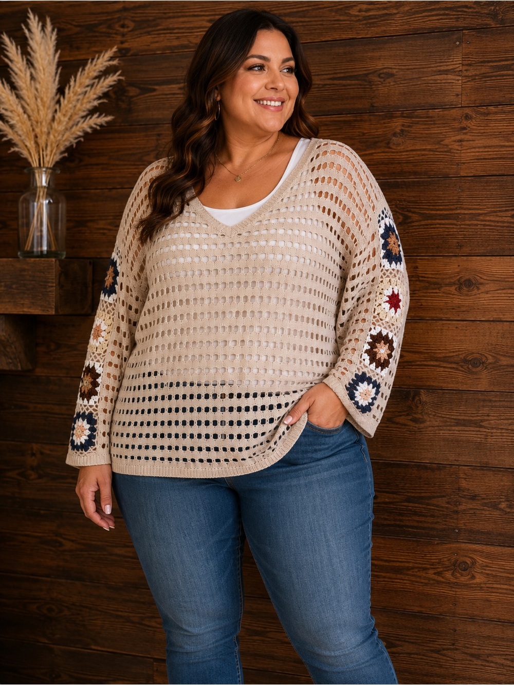 Bloomchic Crochet Sweater Lightweight